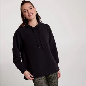 CALIA Black hoodie with drawstring, long sleeves, and front pocket #hoodie